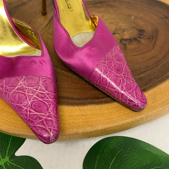 Guisaippe Zannotti Croc Embossed Toe SlideIn Mules