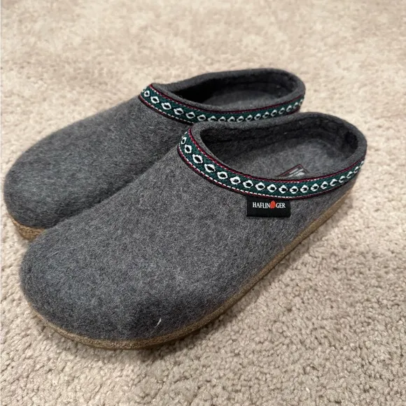 Haflinger Gray Wool Clogs