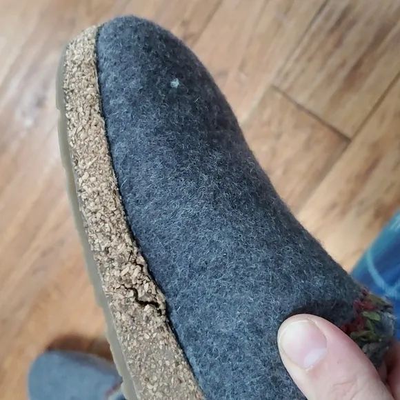 Haflinger Grizzly zigzag gray clogs