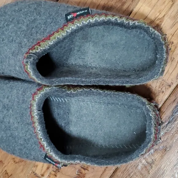 Haflinger Grizzly zigzag gray clogs
