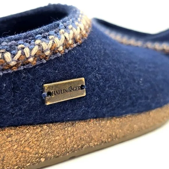 Haflinger Pure Wool Clogs Slippers Blue Men's Size EU 42 US 9.5