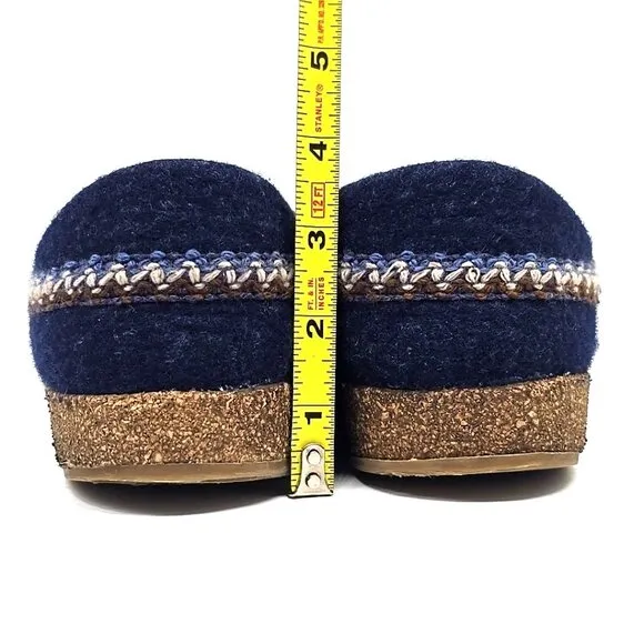 Haflinger Pure Wool Clogs Slippers Blue Men's Size EU 42 US 9.5