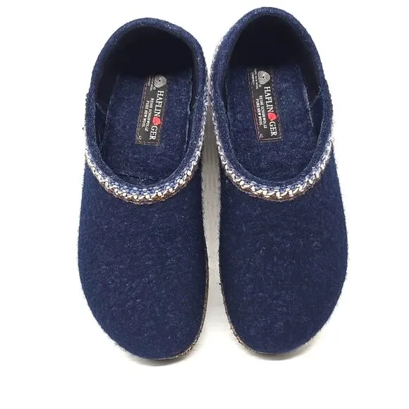 Haflinger Pure Wool Clogs Slippers Blue Men's Size EU 42 US 9.5