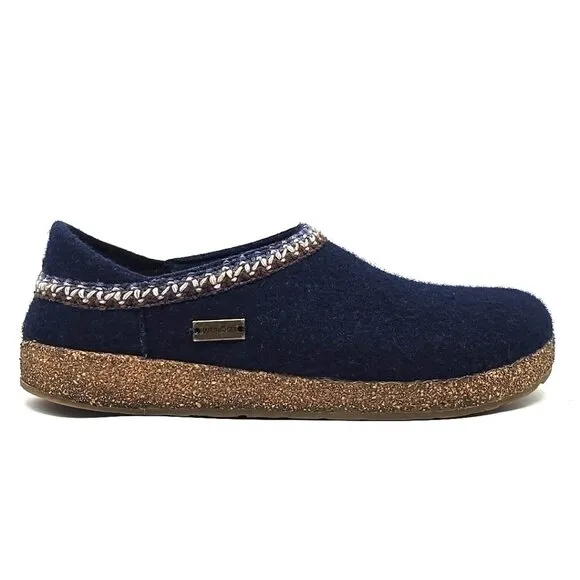 Haflinger Pure Wool Clogs Slippers Blue Men's Size EU 42 US 9.5