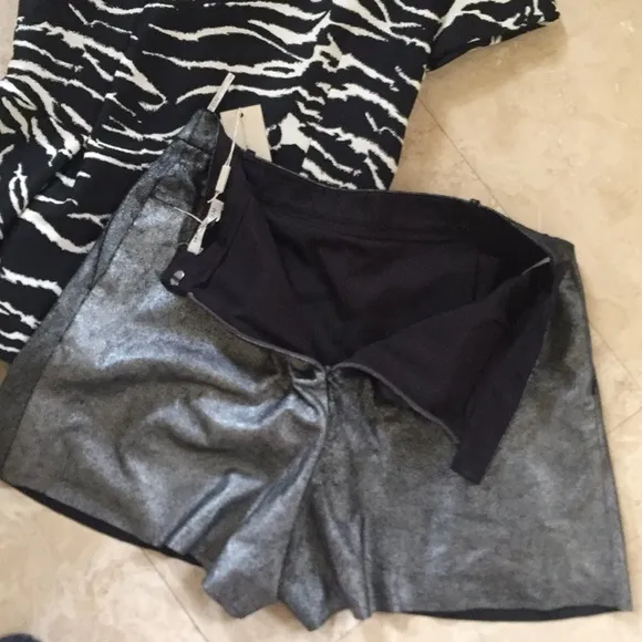 Halston heritage lamb suede leather shorts