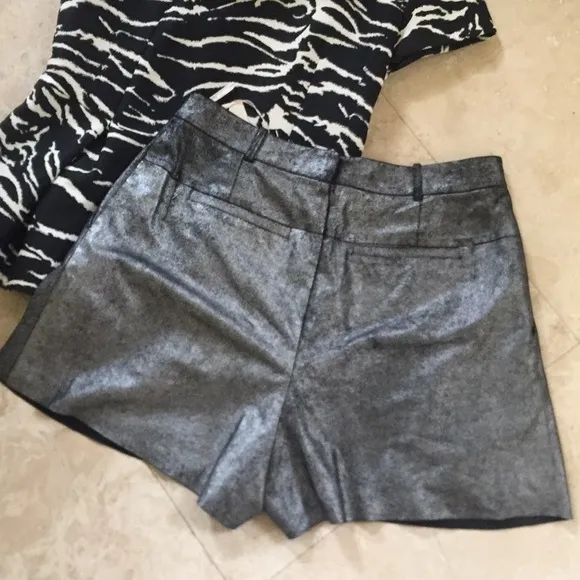 Halston heritage lamb suede leather shorts