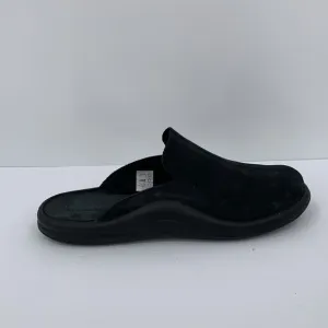 Hammacher Schlemmer Walk on Air black suede slide clog slipper comfort 46 12