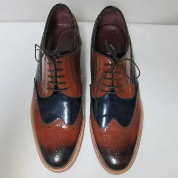 Handmade Leather Spectator Wingtip oxfords loafers Men Size Sz Euro 45 US 14