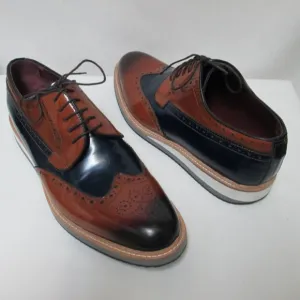Handmade Leather Spectator Wingtip oxfords loafers Men Size Sz Euro 45 US 14