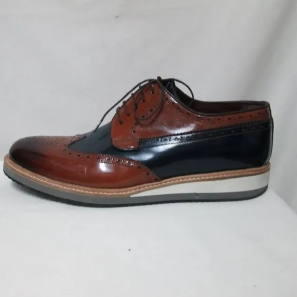 Handmade Leather Spectator Wingtip oxfords loafers Men Size Sz Euro 45 US 14