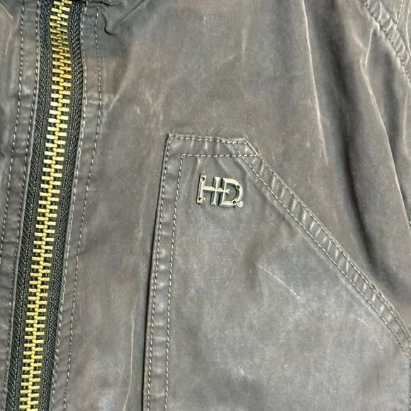 Harley Davidson black slim fit motorcycle jacket size L