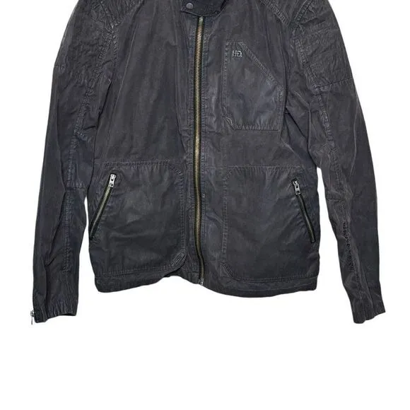 Harley Davidson black slim fit motorcycle jacket size L