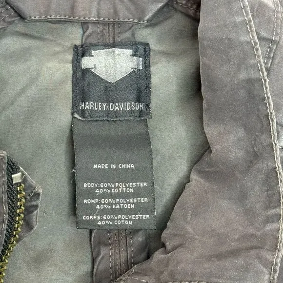 Harley Davidson black slim fit motorcycle jacket size L