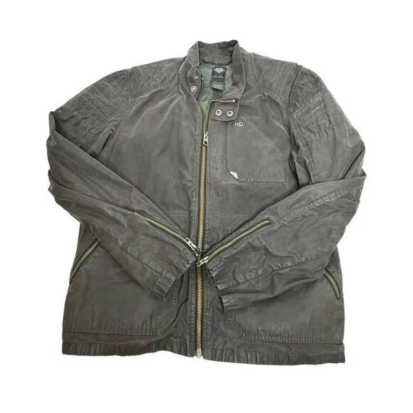 Harley Davidson black slim fit motorcycle jacket size L
