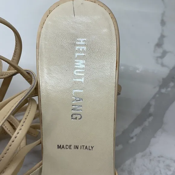 Helmut Lang beige leather kitten heels-Size 36 1/2