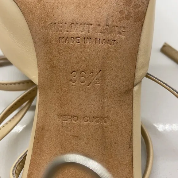 Helmut Lang beige leather kitten heels-Size 36 1/2