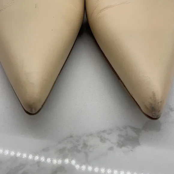 Helmut Lang beige leather kitten heels-Size 36 1/2