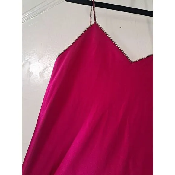Helmut Lang Womens Small 100% Silk Rose Pink Slip Dress Flare
