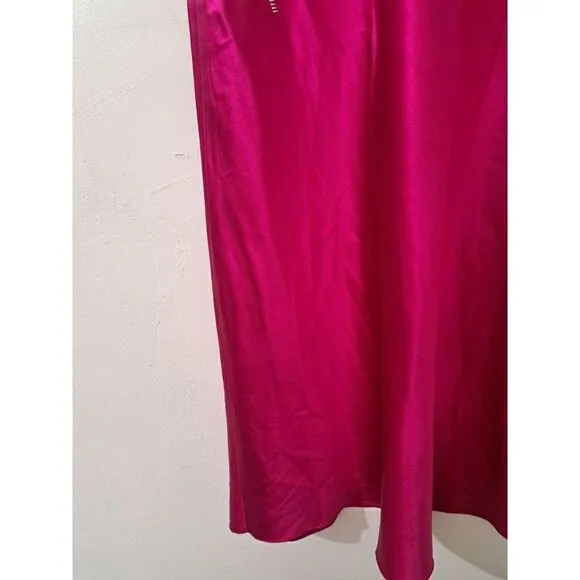 Helmut Lang Womens Small 100% Silk Rose Pink Slip Dress Flare