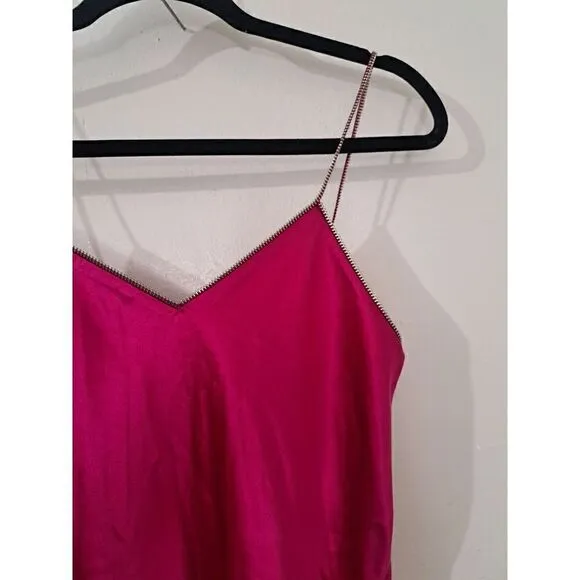 Helmut Lang Womens Small 100% Silk Rose Pink Slip Dress Flare