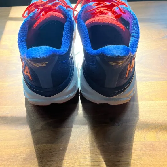 Hoka Blue and Red Athletic Shoes with Cushioned Support