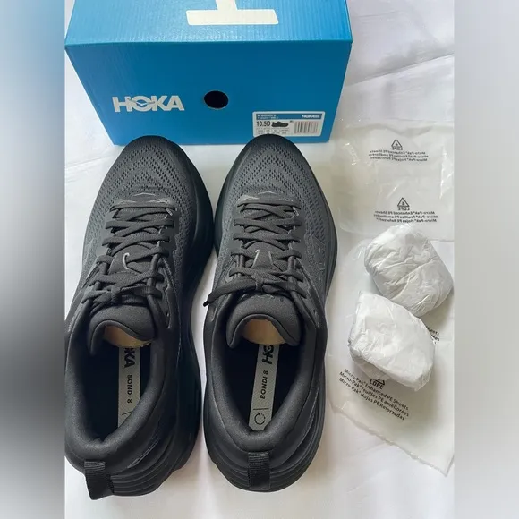 HOKA Bondi 8 Road-Running Shoes Men's 11.5 Black