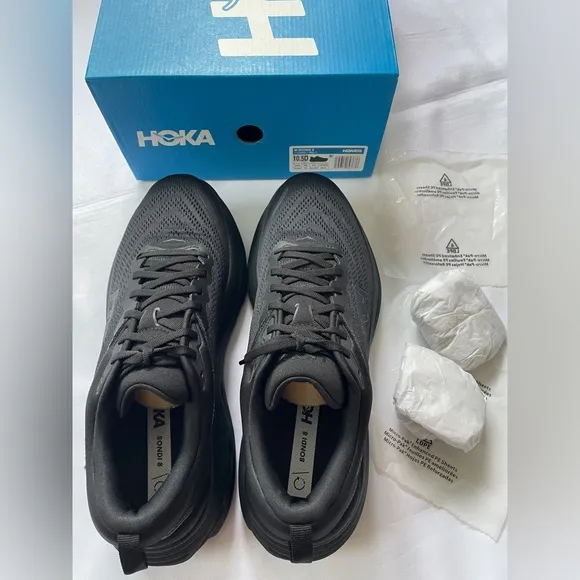 HOKA Bondi 8 Road-Running Shoes Men's 11.5 Black