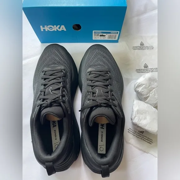 HOKA Bondi 8 Road-Running Shoes Men's 11.5 Black