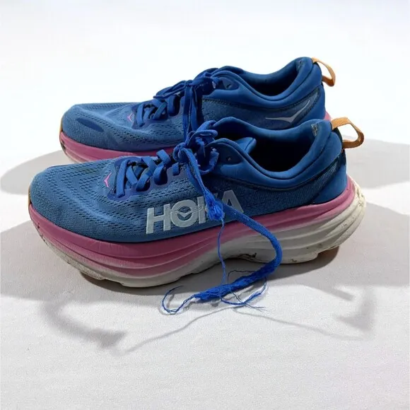 Hoka One Bondi 8 Womens Coastal Sky Road Running Hiking Sneakers Shoes Sz 9B