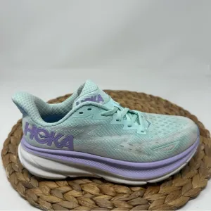 HOKA ONE Clifton 9 Running Shoes Sunlit Ocean Lilac Mist Size 6 Women's