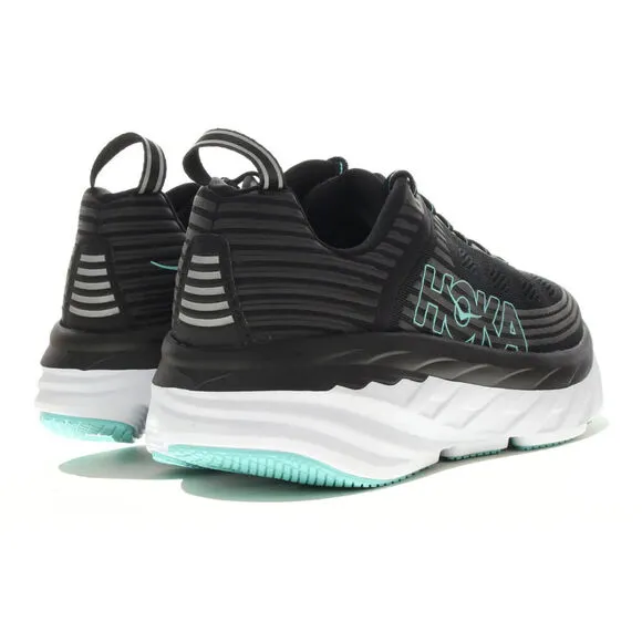Hoka One One Bondi 6 1019270-BASY Womens US 6.5 Black Aqua Running Shoes EFAS25
