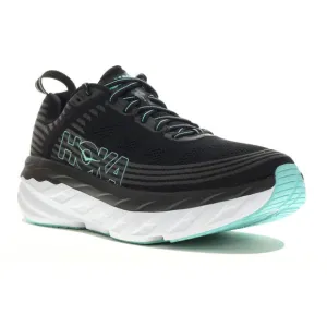 Hoka One One Bondi 6 1019270-BASY Womens US 6.5 Black Aqua Running Shoes EFAS25