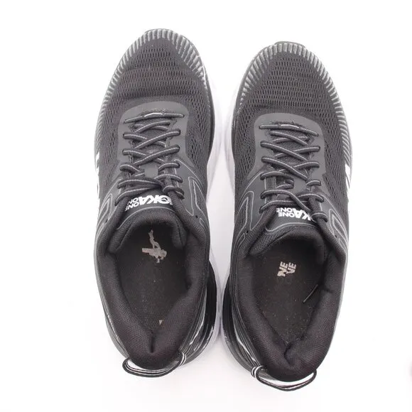 Hoka One One Bondi 7 Mens Size 10.5 Black Running Shoes Sneakers 1110518 BWHT