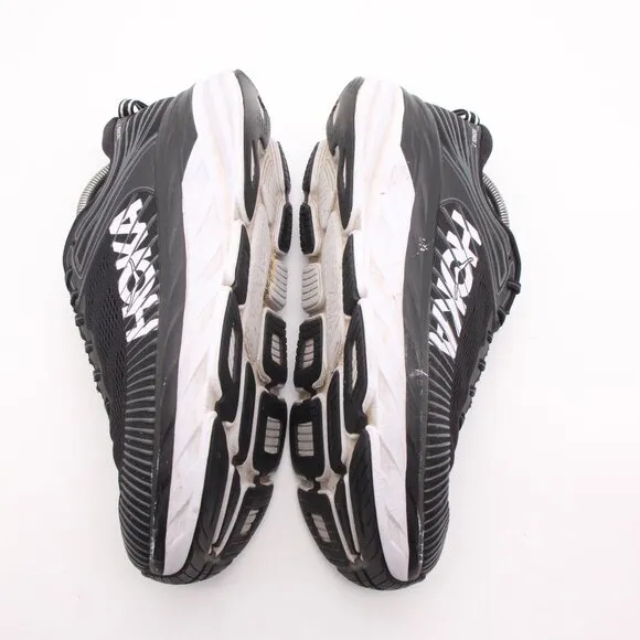 Hoka One One Bondi 7 Mens Size 10.5 Black Running Shoes Sneakers 1110518 BWHT