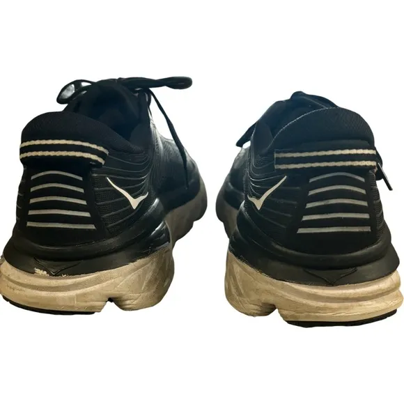 Hoka One One Bondi 7 Size 10.5 Black/White Running Shoes