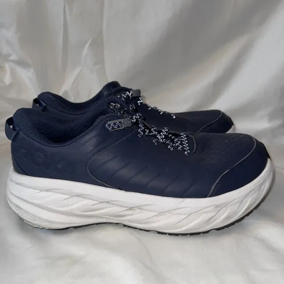 Hoka One One Bondi SR Mens 12  2E  Shoes Blue Running Sneaker Slip Resistant