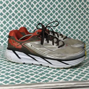 Hoka One One Clifton 3 Gray Red Running Shoes‎ Men's Size 14