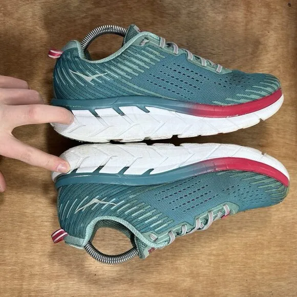 Hoka One One Clifton 5 Women's Size 10 Blue Green Running Shoes