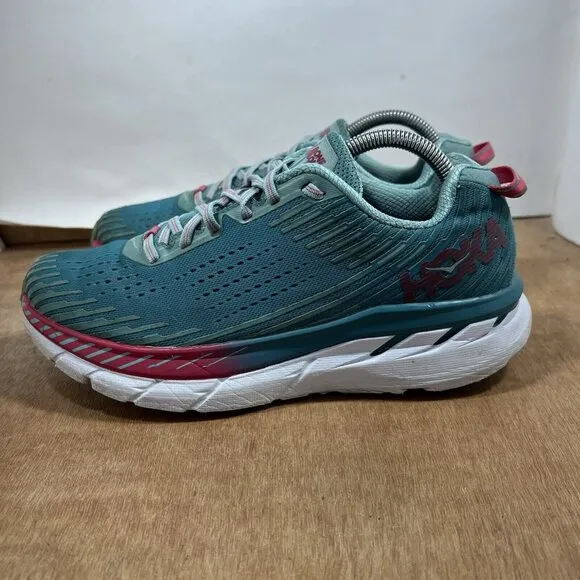 Hoka One One Clifton 5 Women's Size 10 Blue Green Running Shoes