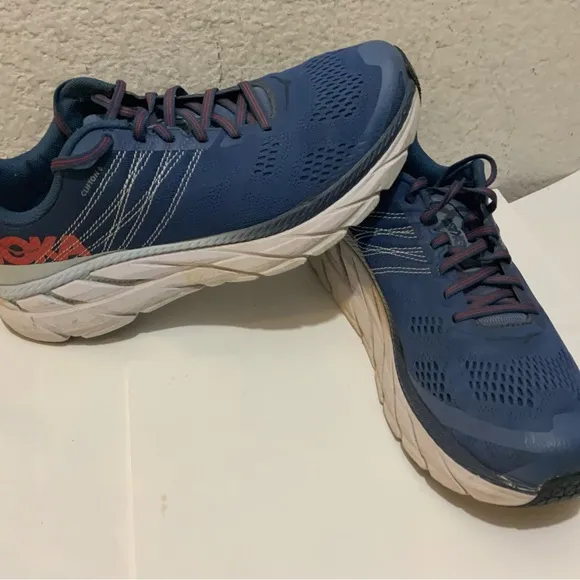 Hoka One One Clifton 6 Mens Size 9.5 Running Shoes Sneakers Blue 1102872