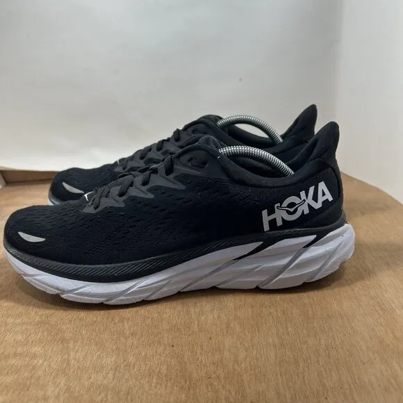Hoka One One Clifton 8 Men Size 11.5 Black  Running Jogging Shoes