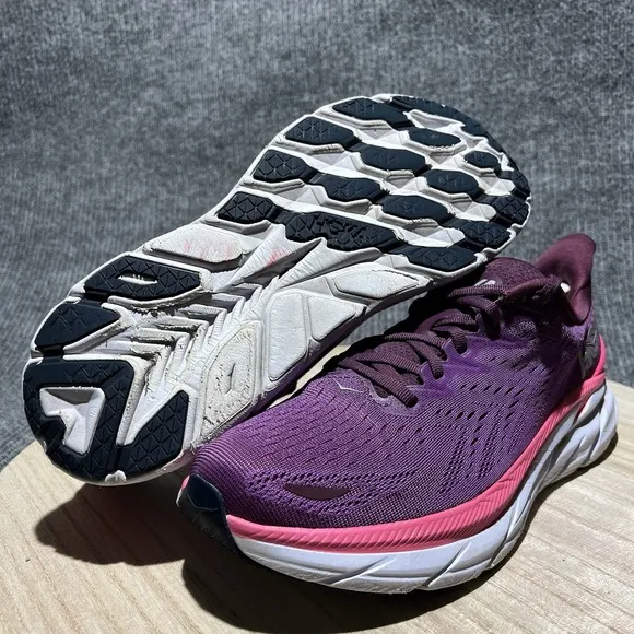 Hoka One One Clifton 8 Women's 11 B 1119394 GWBY Purple Running Shoes Sneaker