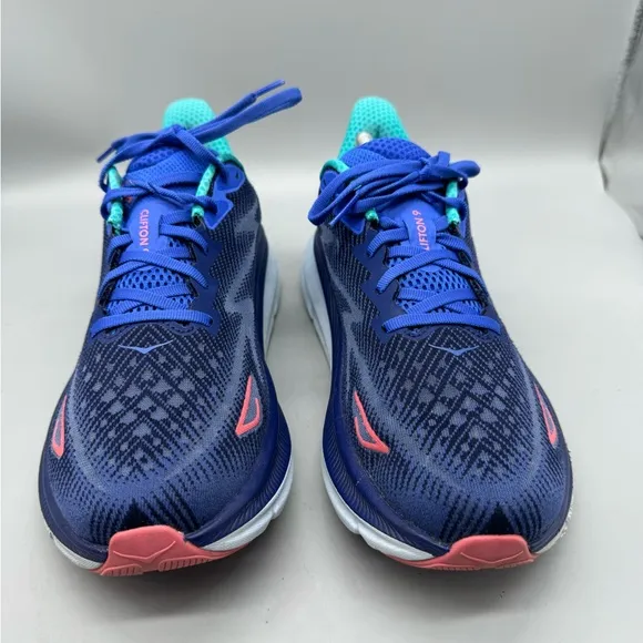 Hoka One One Clifton 9 Bellwether Blue Athletic Road Running Shoes Womens 10.5 B