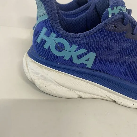 Hoka One One Clifton 9 Womens Size 7B Blue Athletic Running Shoes 3654