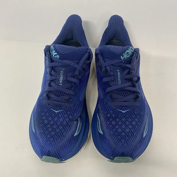 Hoka One One Clifton 9 Womens Size 7B Blue Athletic Running Shoes 3654