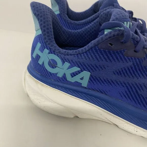 Hoka One One Clifton 9 Womens Size 7B Blue Athletic Running Shoes 3654