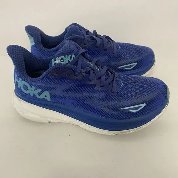 Hoka One One Clifton 9 Womens Size 7B Blue Athletic Running Shoes 3654