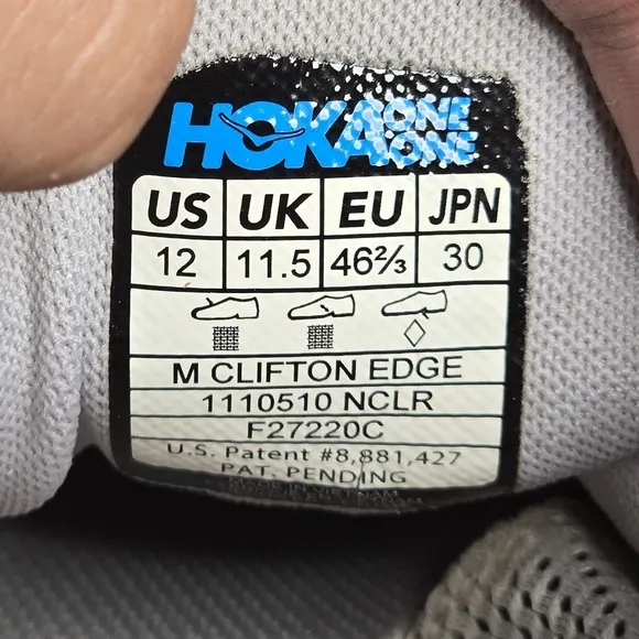 Hoka One One Clifton Edge Mens Size 12 Running Shoes Sneakers 1110510 NCLR