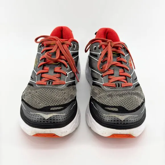 Hoka One One Conquest 3 Road Running Shoes Men’s 9.5 Black/Red Athletic Sneakers