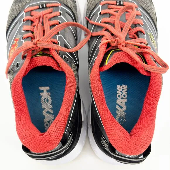Hoka One One Conquest 3 Road Running Shoes Men’s 9.5 Black/Red Athletic Sneakers
